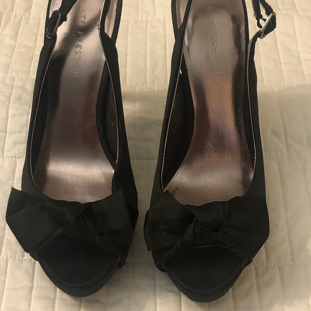 Kate Preston Satin Sling Back with Bows